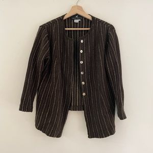 Peruvian Connection Striped Alpaca Wool Knit Cardigan